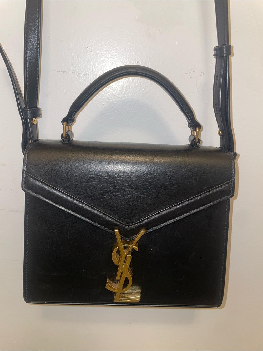 CASSANDRA MINI TOP HANDLE BAG IN GRAIN DE POUDRE EMBOSSED LEATHER - Picture 3 of 10